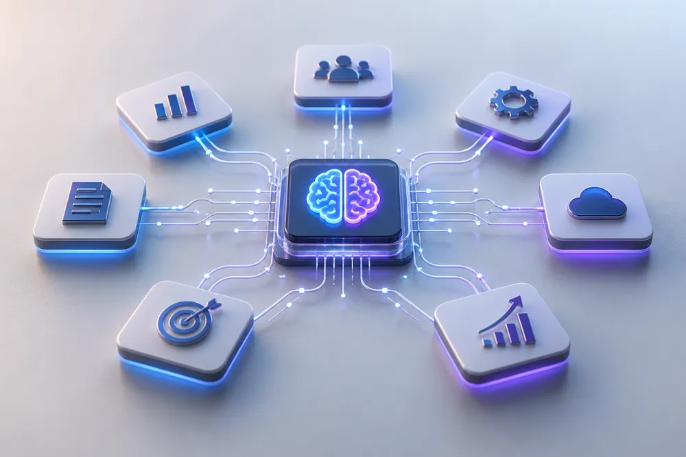 AI processor connecting automated business workflows