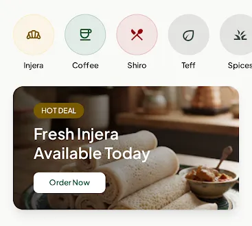 Majet grocery app home screen